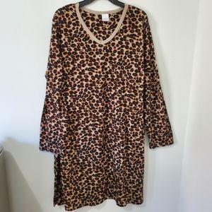 NWOT Leopard Print Night Gown Size 3X Soft & Fuzzy